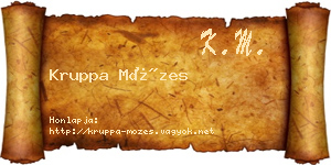 Kruppa Mózes névjegykártya
